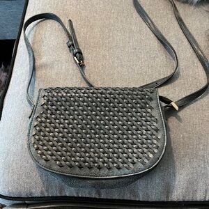 Antik Kraft crossbody grey woven purse good condition nice details